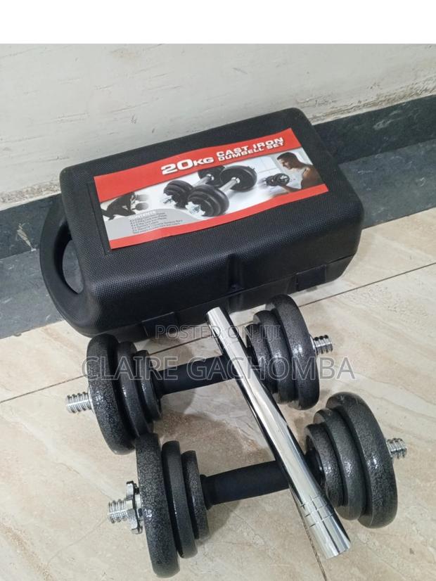 20 KGS Cast Iron Dumbbell Set With Case - main view