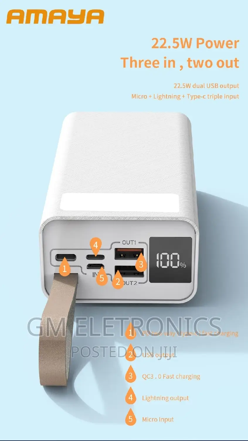 Amaya APW-04 Power Bank 40000mah 22.5W Super Fast Charging.
