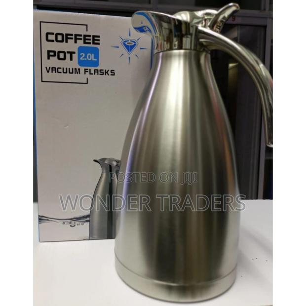 2 Litre Coffee Peacock Thermal Vacuum Flask. - main view