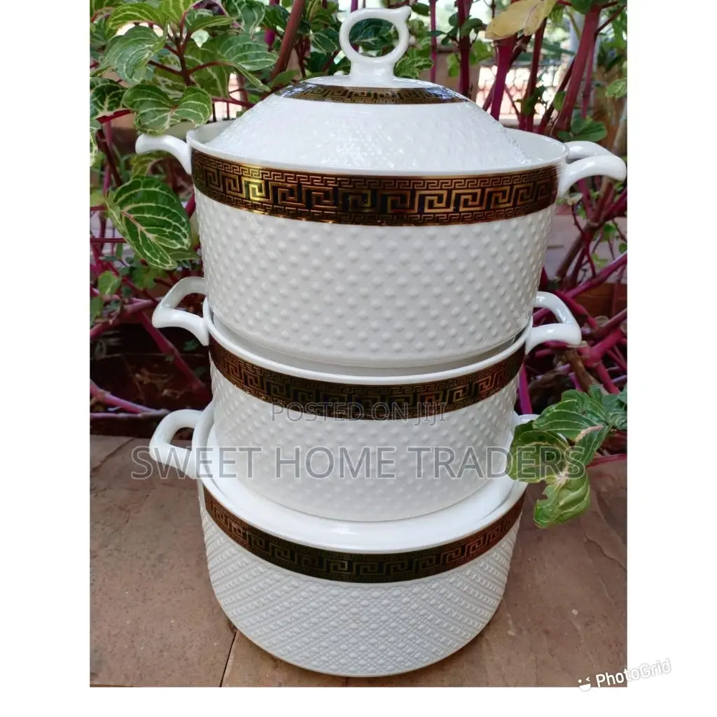 3 PCS Ceramic Bowl 3.5ltrs , 2.5 LTRS and 1.5 LTRS Set