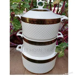 3 PCS Ceramic Bowl 3.5ltrs , 2.5 LTRS and 1.5 LTRS Set