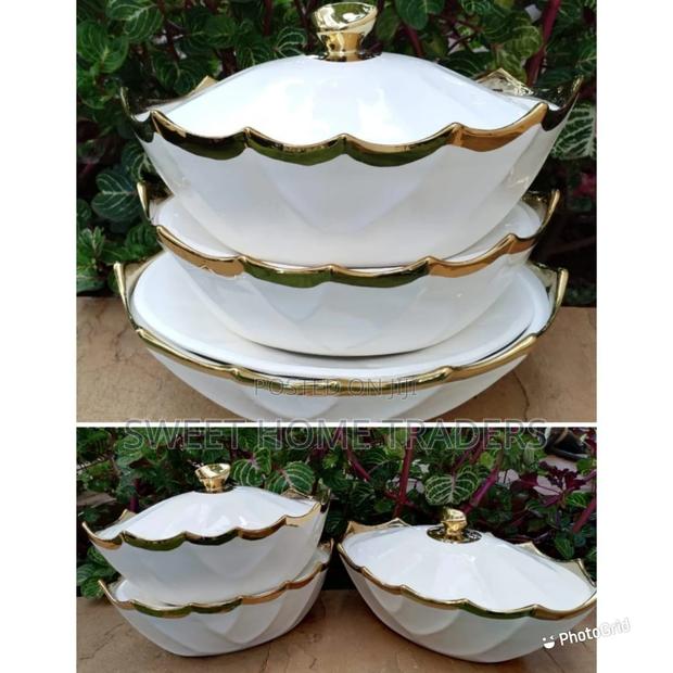 3 PCS Soup Pots Ceramic Oval Bowl - main view