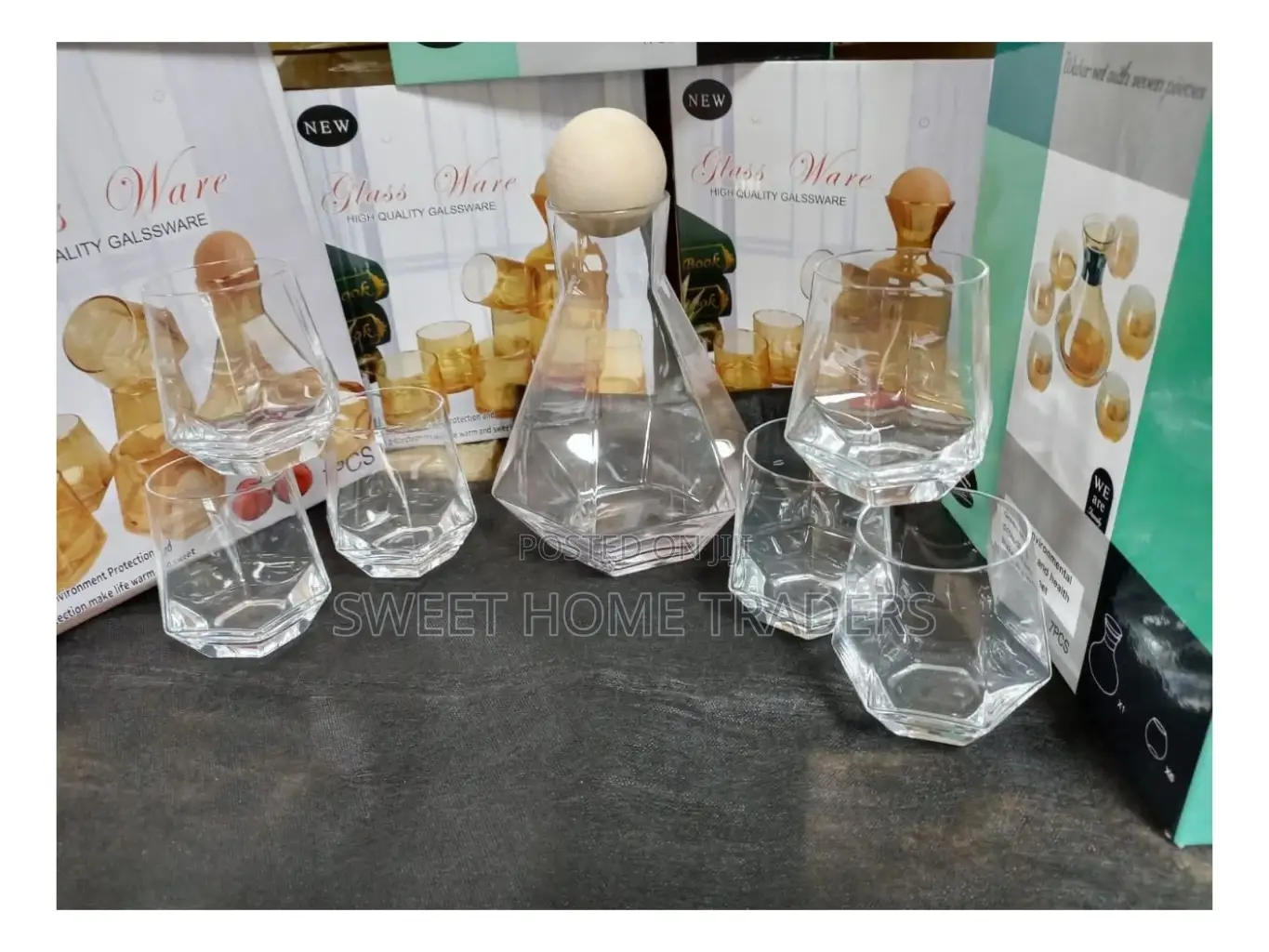 Decanter and 6 Glasses Available