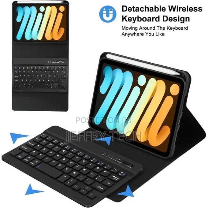 iPad Mini 6 Keyboard Case Cover With Build-in Pencil Holder