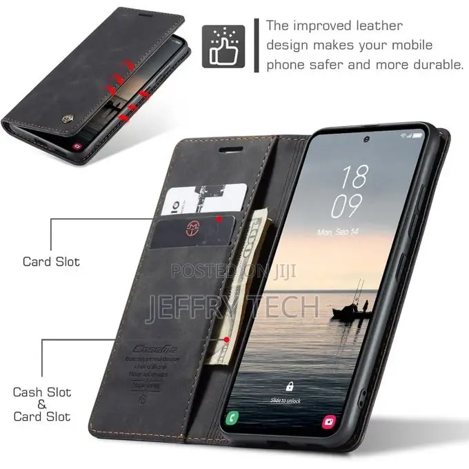 Samsung Galaxy S23 FE Leather Flip Wallet Case With 3 Credit