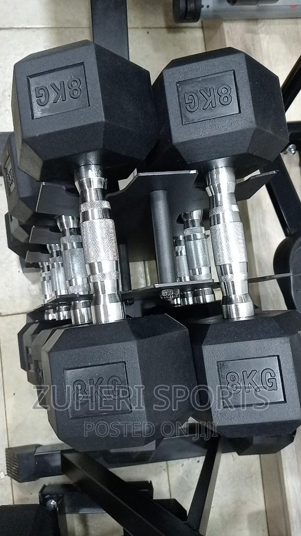 8kg Hexagon Dumbbells Pair Rubber Coated Firm Grip Handles