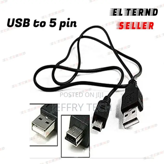 Charging and Data Transfer Cable From (USB) to (5 Pin)