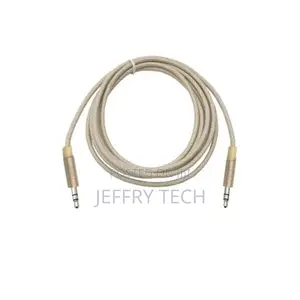 3.5MM AUX Cable, Golden Plated With High Fidelity Nylon W