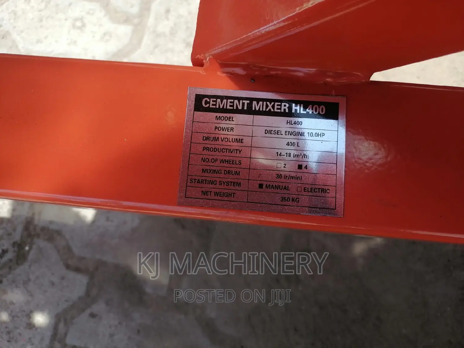 HL Power Concrete Mixer 400L With 10hp Primo Italy Engine