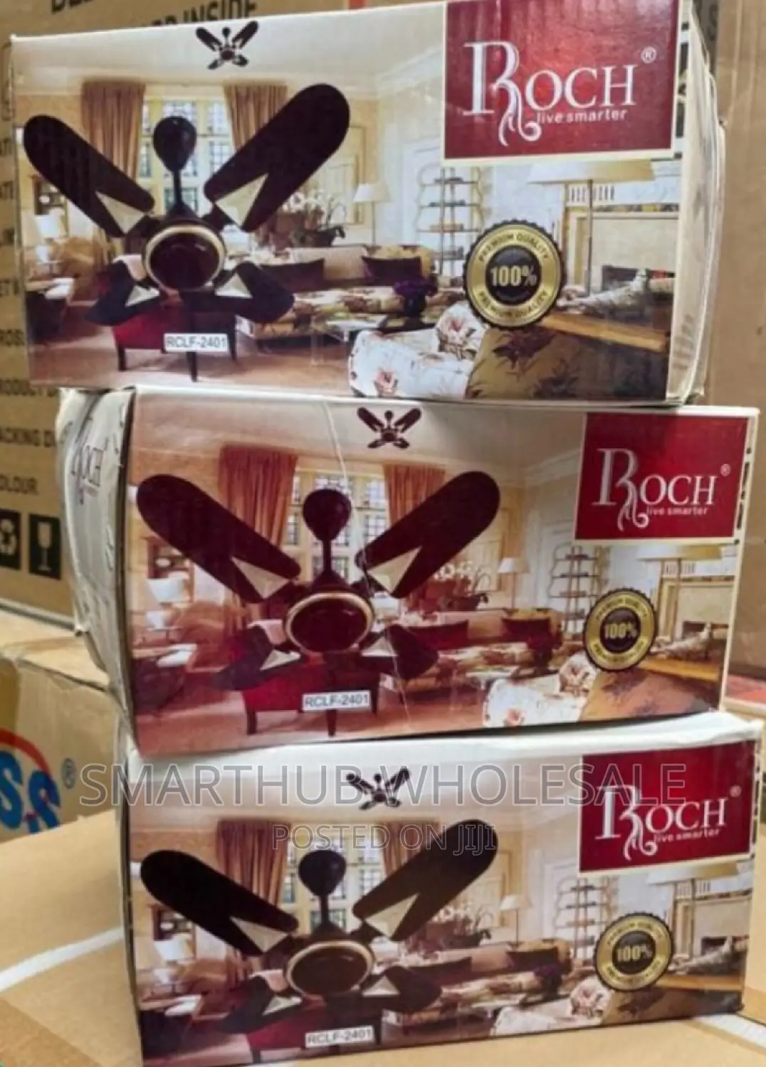 Celling Fan 24 Inch White and Brown