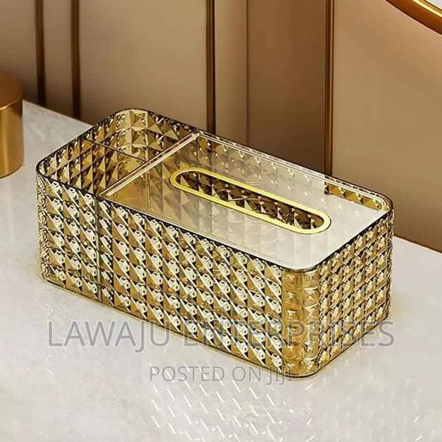 Gold Acrylic Crystal Napkin Holder - main view
