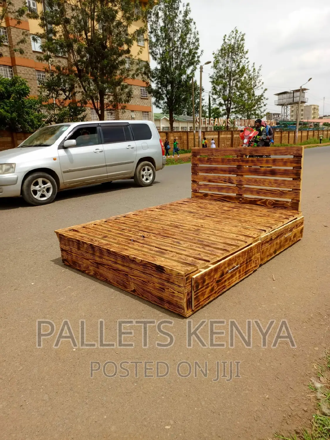 Pallet Bed- 5*6 Pallet Bed With Drawers. (FD03)