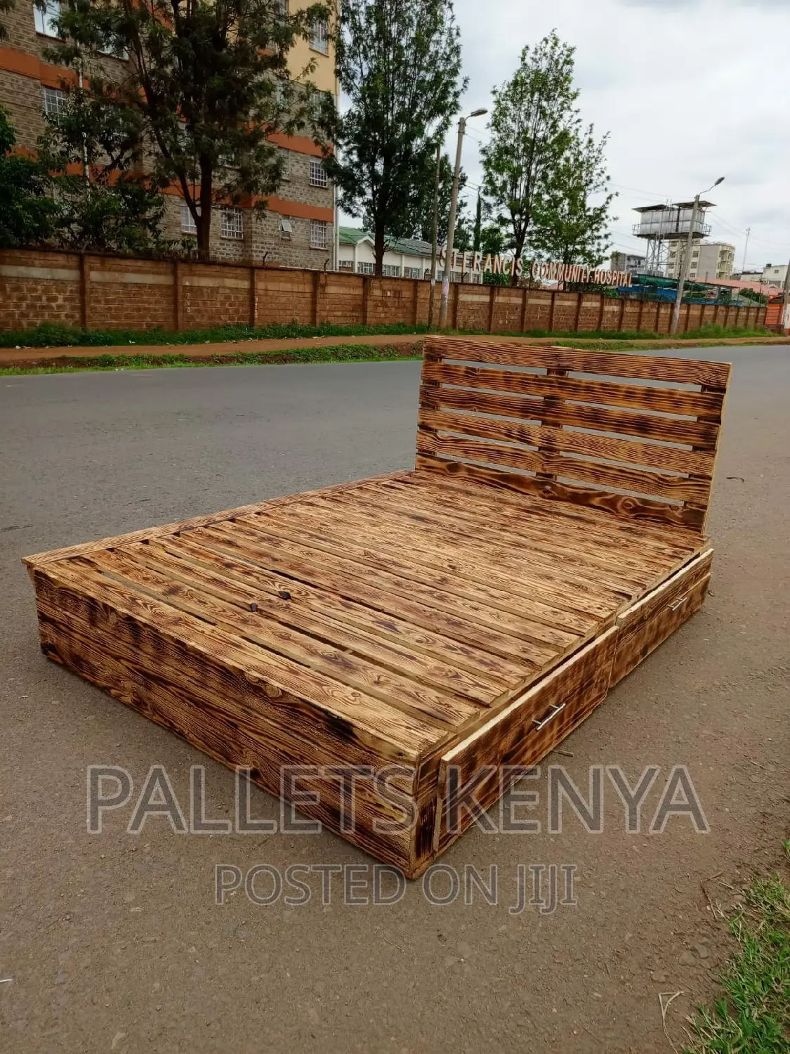 5×6 Pallet Bed- Pallet Bed Frame With Drawers. (Fd096)