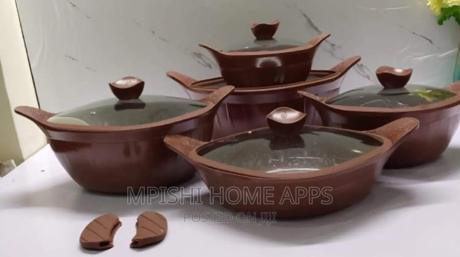 12pcs HK Granite Cookware Set With Silicon Glass Cover