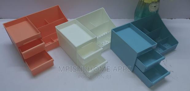 Plastic Multi Slot Desktop Organizer With Mini Drawers - thumbnail 2