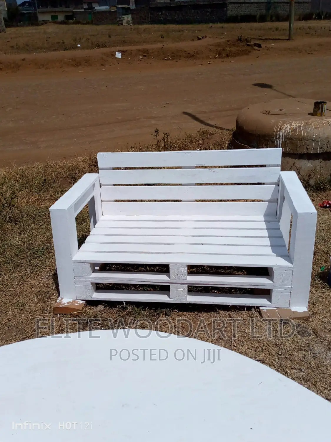 2seater Pallets White Sofa