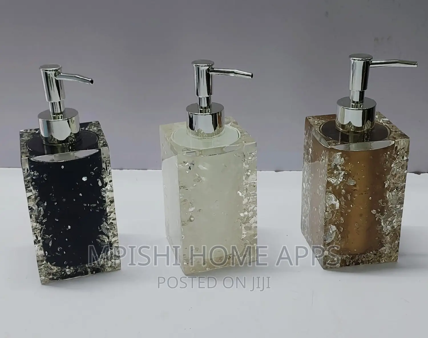 280ml Square Resin Sparkling Soap Dispenser