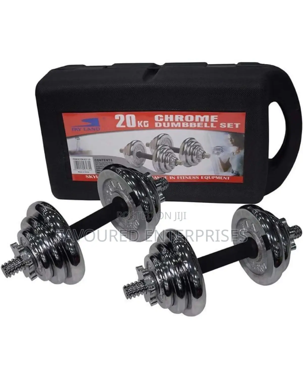 20kg ‎Adjustable Chrome Dumbbell Set With Carry Case