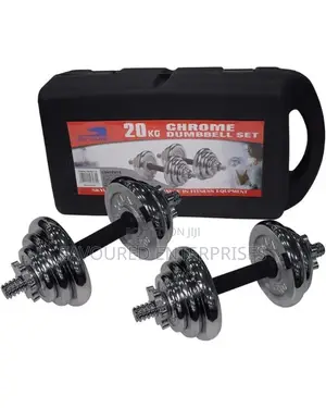 20kg ‎Adjustable Chrome Dumbbell Set With Carry Case