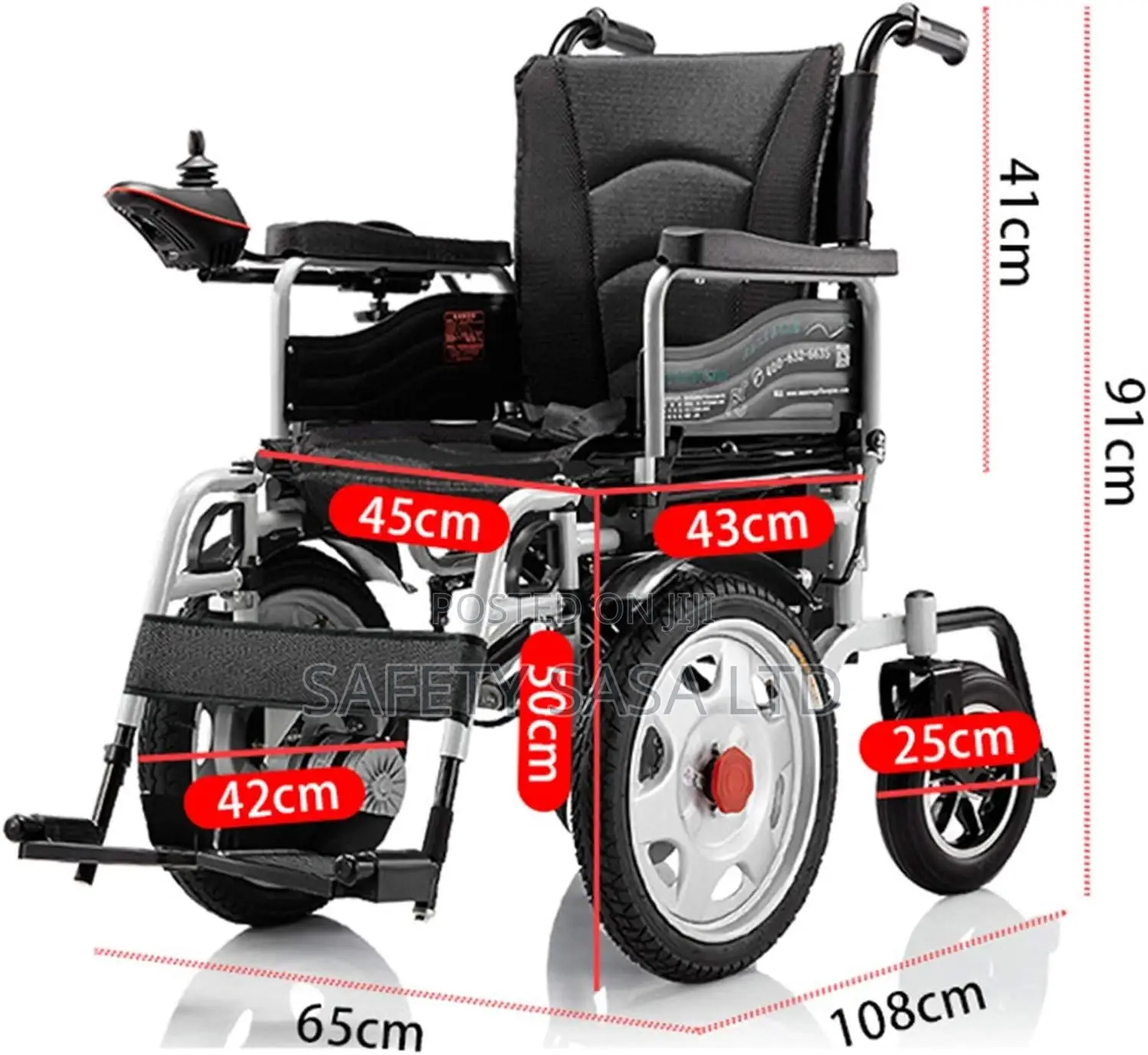 Big Front Wheel Lightweight Foldable Electric Wheelchair