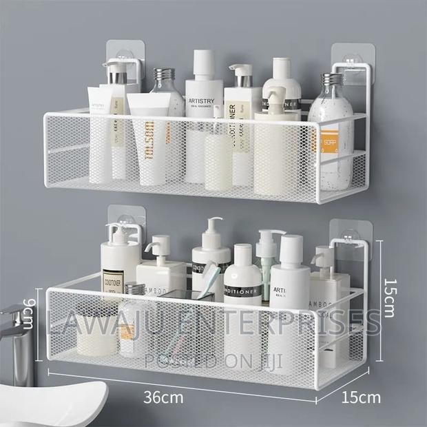 White Wire Mesh Bathroom Organizer