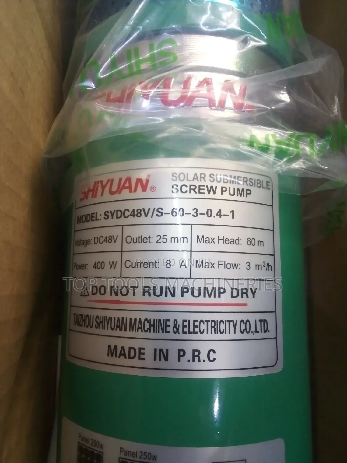 Shiyuan 60m 400watts Submersible Pump