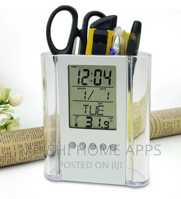 Digital Clock Pen Holder