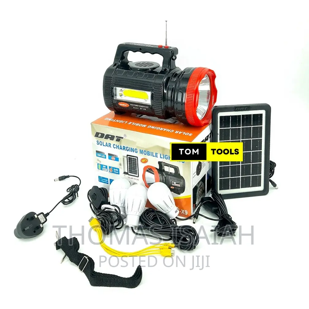 DAT ATX9 Solar Home Lighting System Large Spotlight With Blu