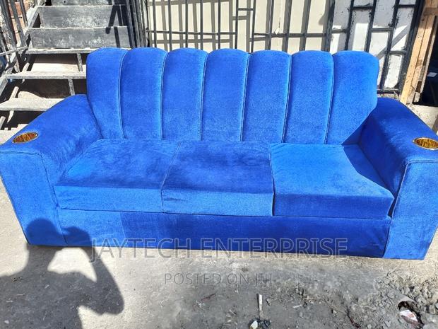 Brand New Blue 3 Seater Sofa - thumbnail 2