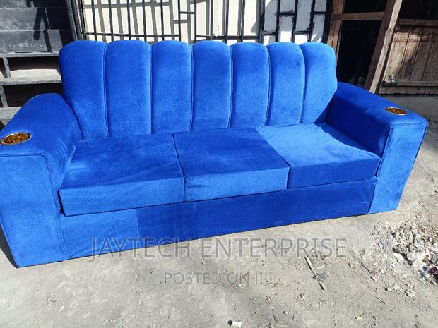Blue Three Seater Sofa - thumbnail 4
