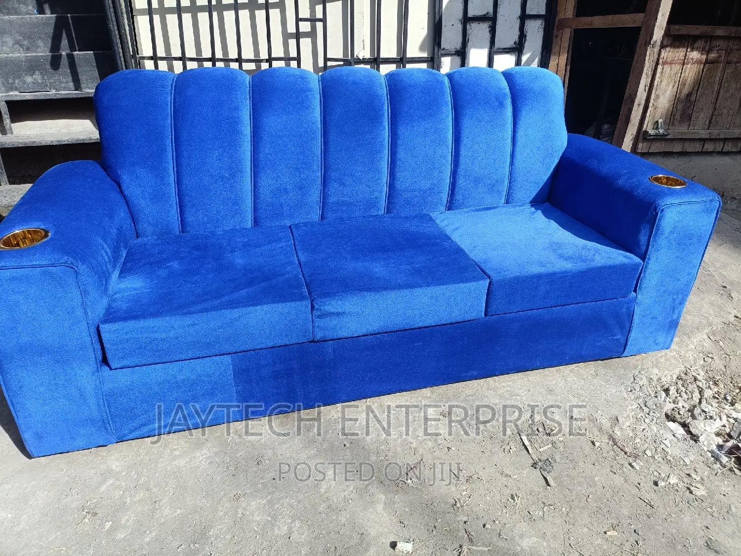 Blue Three Seater Sofa