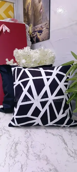 Throw Pillow Cover Black White 45 by 45