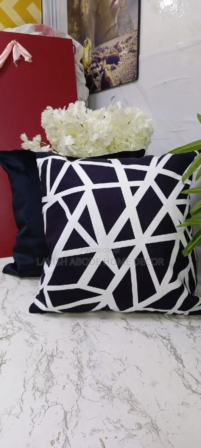 Throw Pillow Cover Black White 45 by 45
