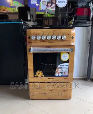 Bruhm 3 Gas Burners + 1 Hot Plate Cooker 60 X 60 Wood Color