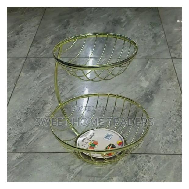 2 Layer Mettalic Gold Fruit Rack Available