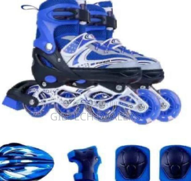 Skating Shoes With Guards and Helmet - main view