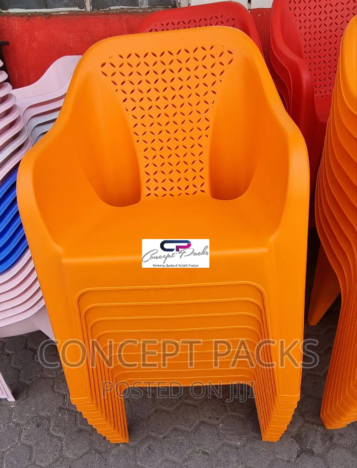 Kifaru Orange Skyplast Arm Chair