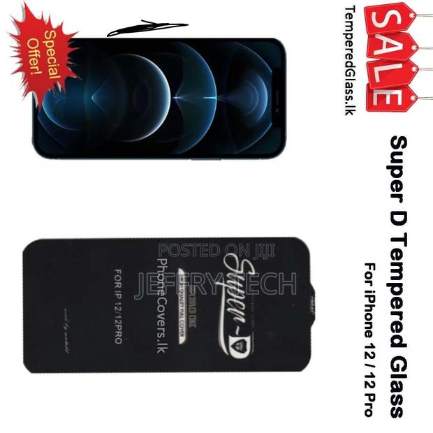 iPhone 12 / 12 Pro Super D Tempered Glass – Black - thumbnail 2
