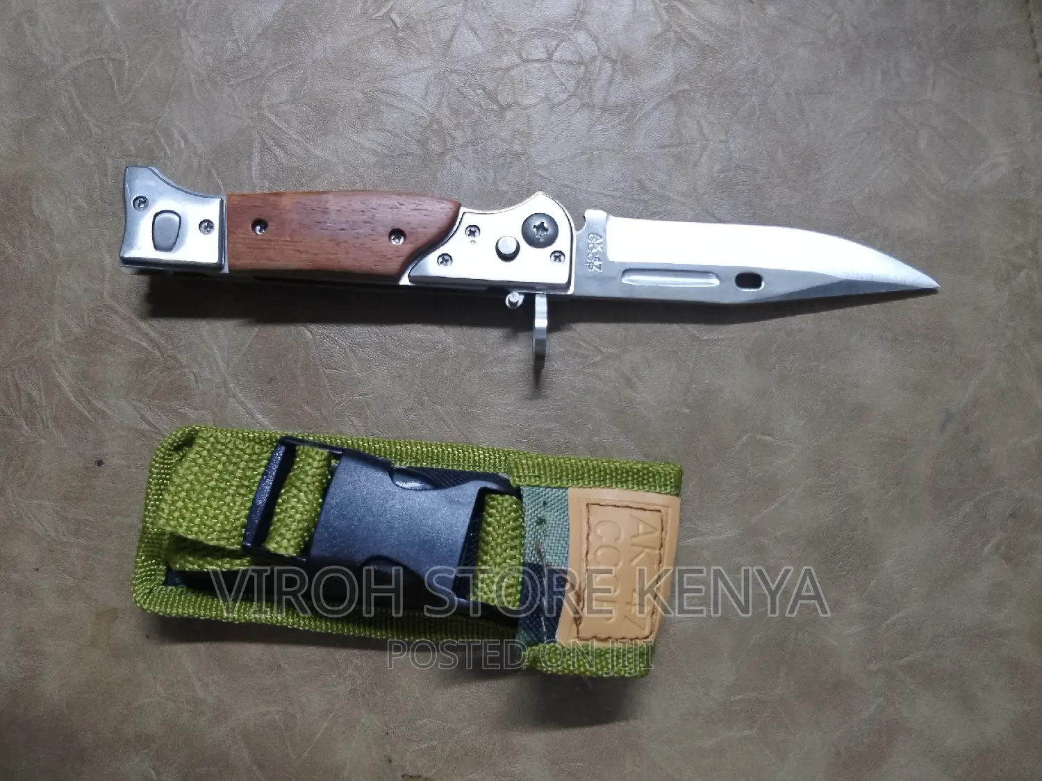 Foldable Pocket Knife Camping Knife AK-47 With Pouch