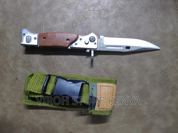 Foldable Pocket Knife Camping Knife AK-47 With Pouch - thumbnail 2