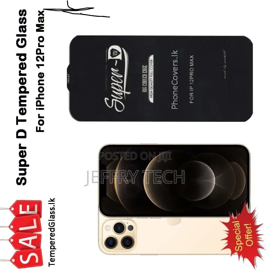 iPhone 12 Pro Max Super D Tempered Glass – Black