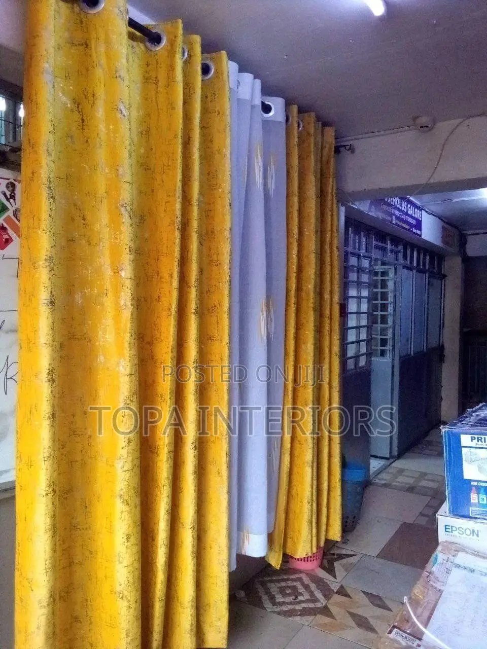 Velvet Mustard Yellow Living Room Window Curtains