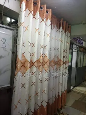 Flowered Window Curtains With Rings for Home and Hotel