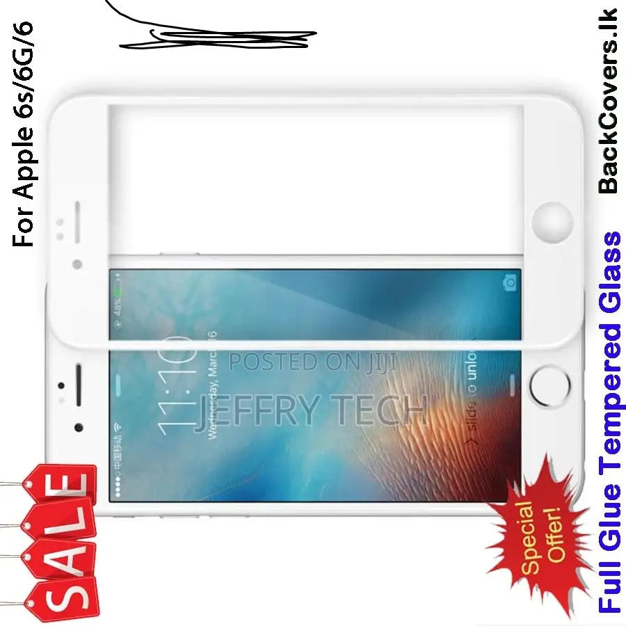iPhone 6G / 6s Tempered Glass / Screen Protector – White