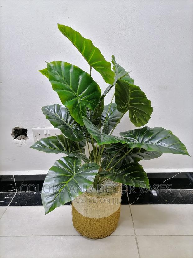 Kiondo Basket, Artificial Plant and Pebble Stones