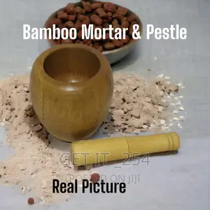 385848 Bamboo Mortar Pestle Set