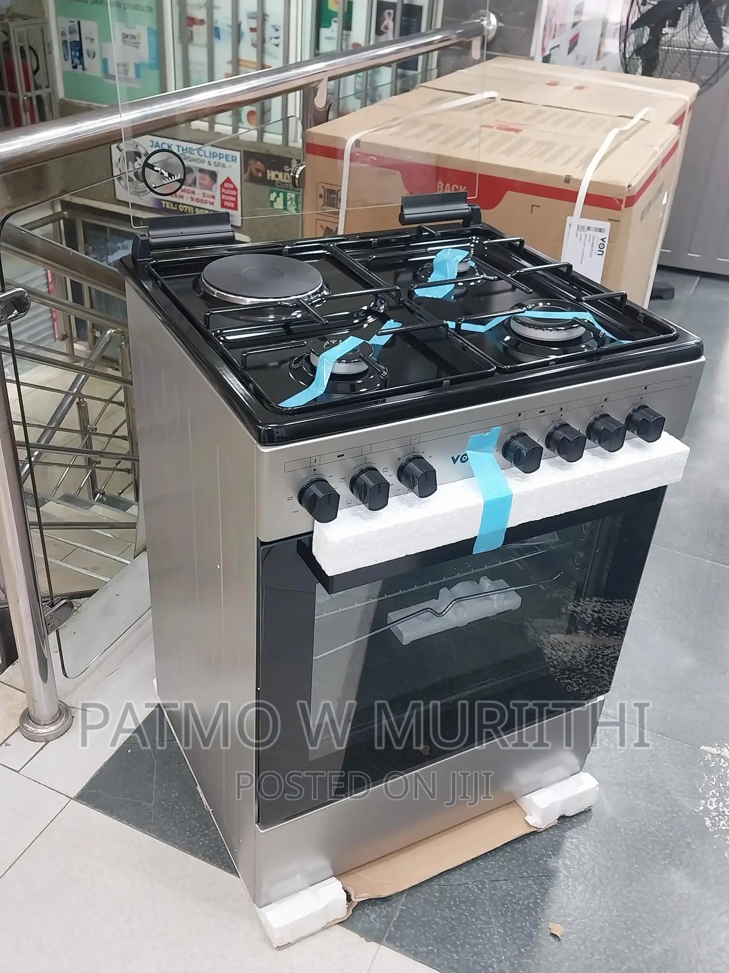 Cooker, Von Standing Cooker Oven 3gas+1electric Plate 50x60
