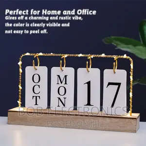 Wooden Desktop Led Calendar
