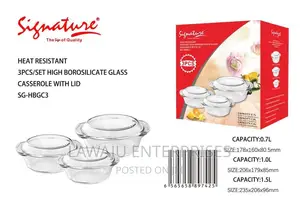 Signature 3 PCS Borosilicate Glass Casserole