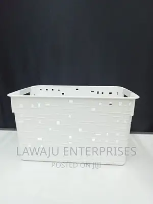 White Large Plastic Storage Basket